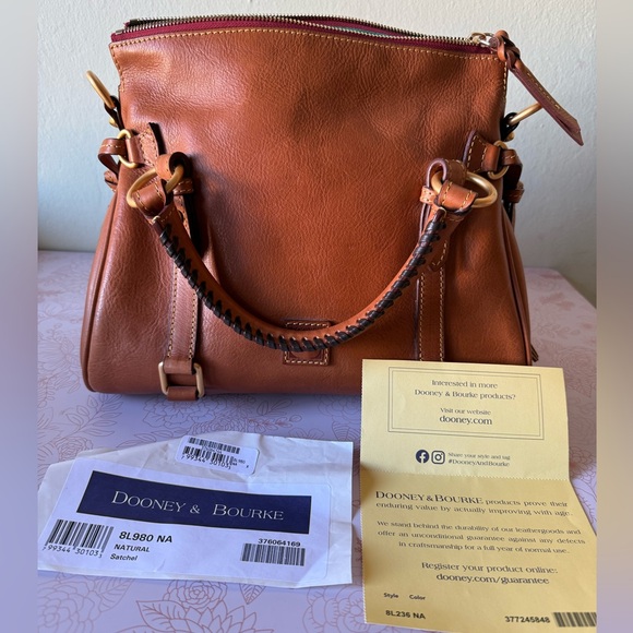 Dooney & Bourke Florentine Satchel Original Size in Natural - Picture 9 of 11